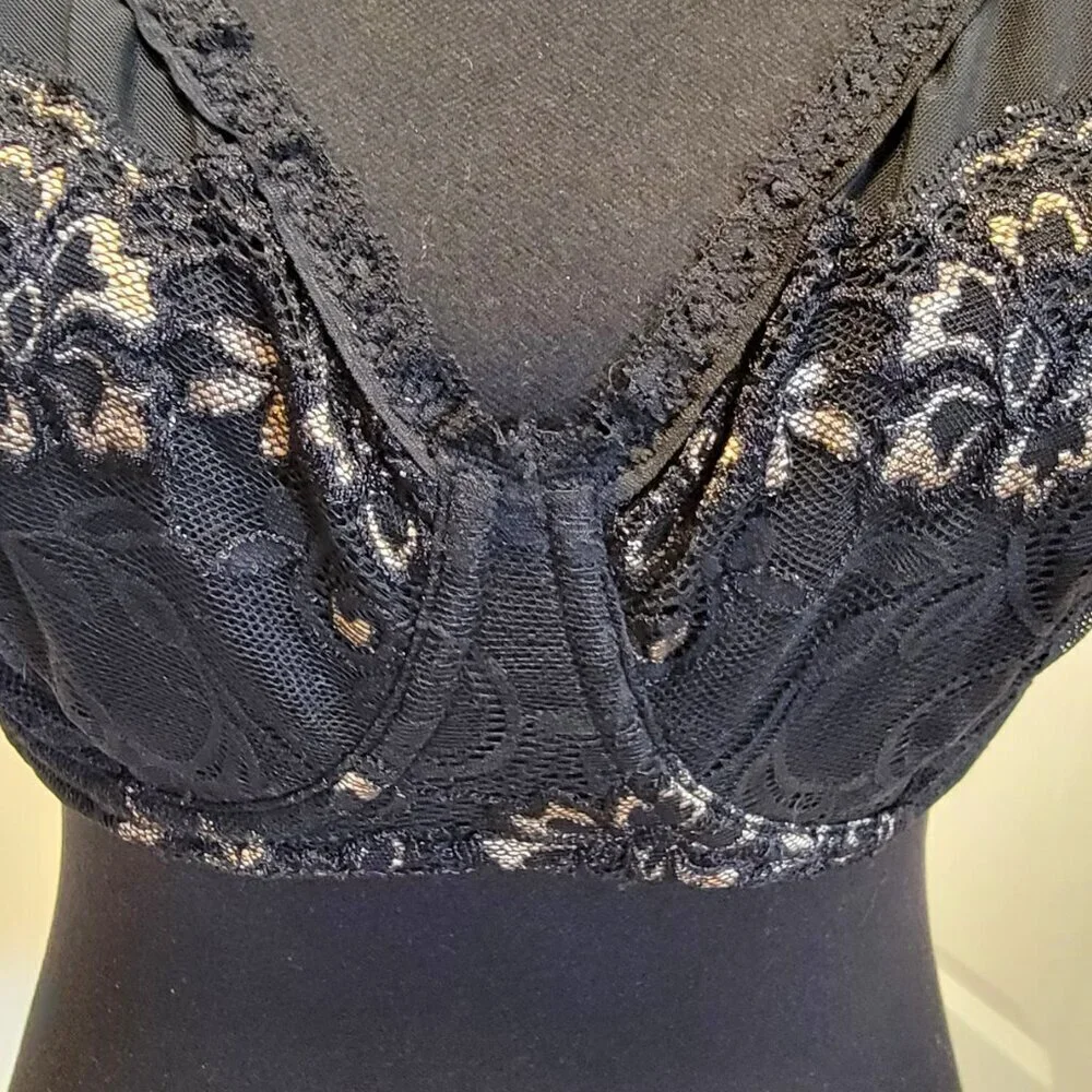 Y2K Barely Breezies Lace nylon underwire bra, size 38C